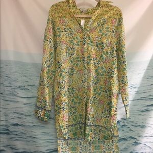 French beach cover up multicolored